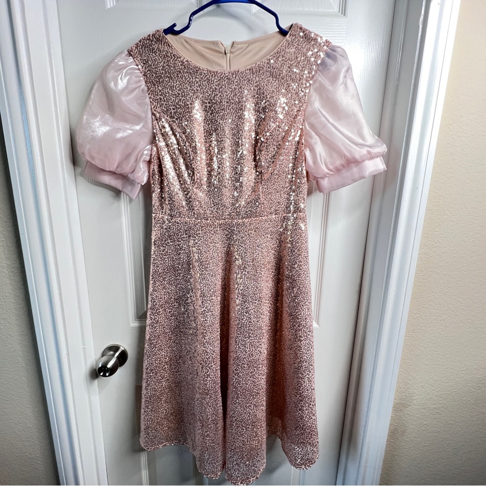 SHEIN Rose Gold Sparkly Dress